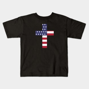 American Flag Cross Kids T-Shirt